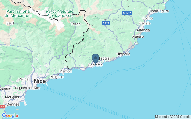 Kaart met locatie San Remo